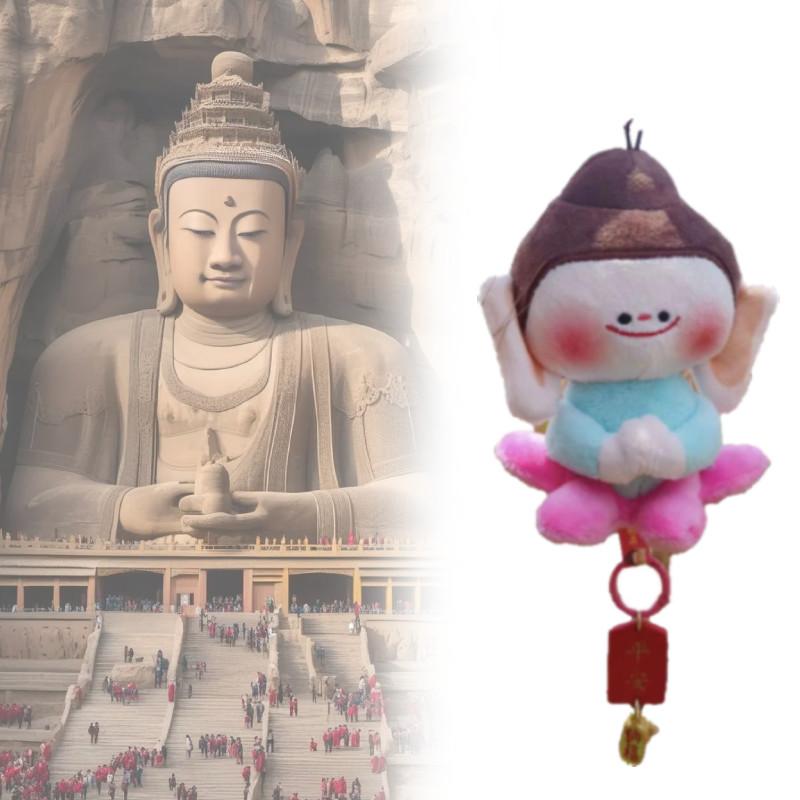 Buddha Lotus Cartoon Plush Keychain Pendant Car Bag Decoration Collection Gift