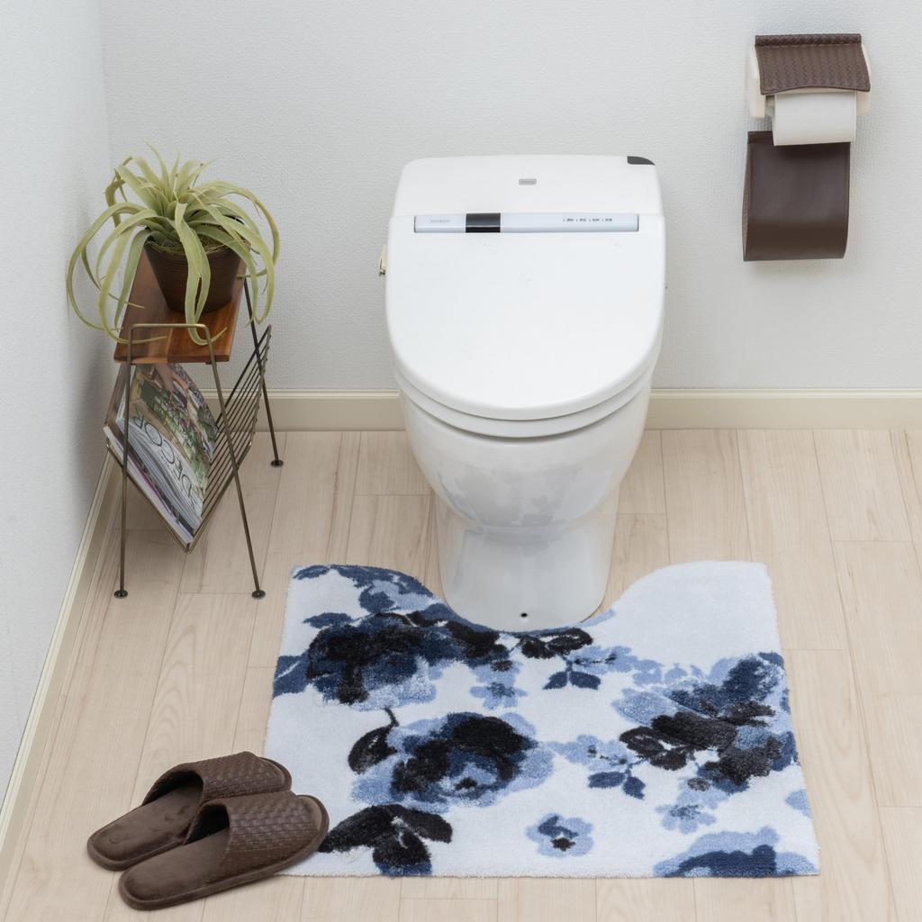 Senko Rug Kukka Toilet 70 X 70 Navy Made In Product Number 31510 M+home Mat, Approx. Cm, Blue, Japan,