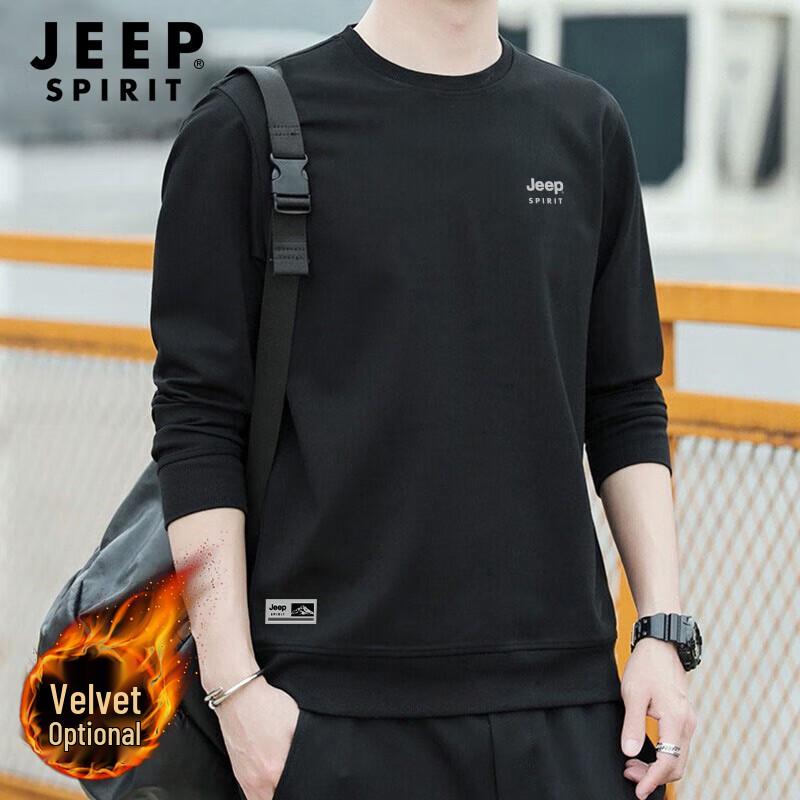 JEEP SPIRIT Men's Round Neck Pullover Sweatshirt