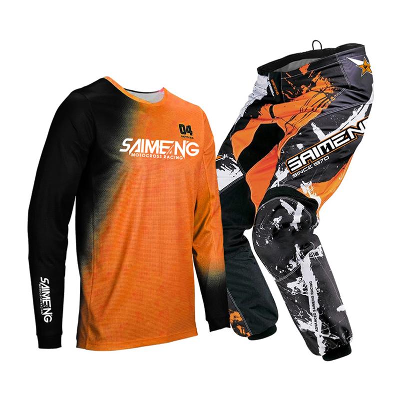 Set echipament motocross pentru copii Kituri Tricou Pantaloni Tineret copil verde Motocicletă negru 3 4 5 6 7 8 9 10 ani Costum off-road albastru portocaliu Enduro cross băiat fată