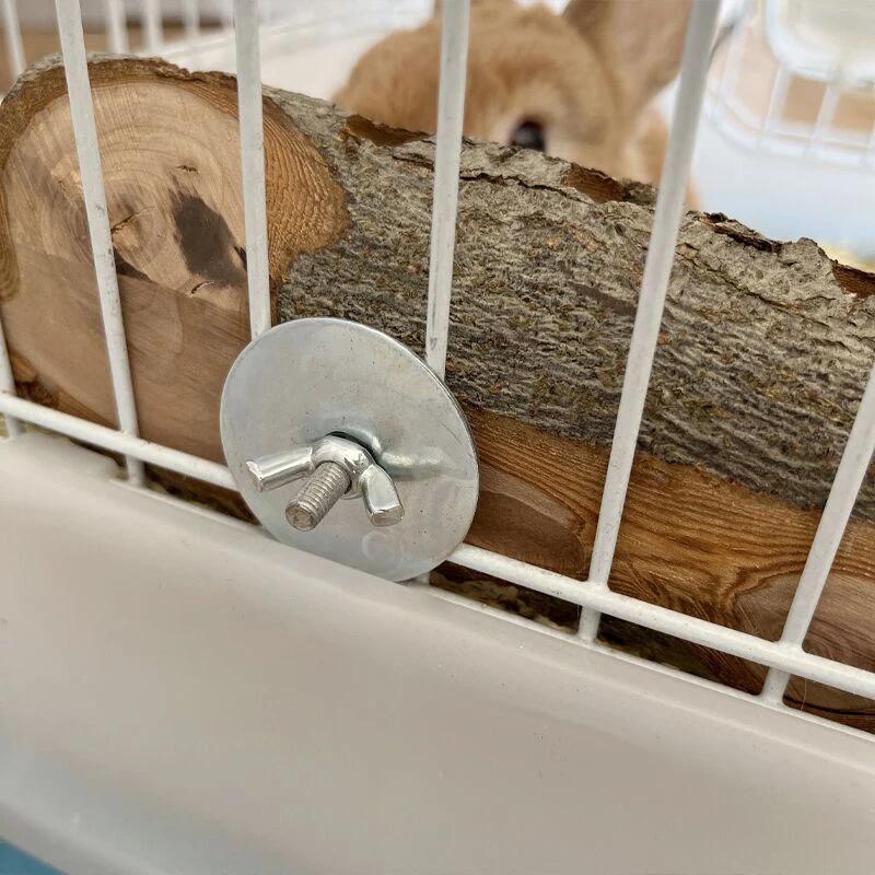 Natural Apple Wood Animal Chew Stick for Rabbits Chinchillas Parrots Anti Bite Molar Toy Cage Wooden Stand Station Exercise