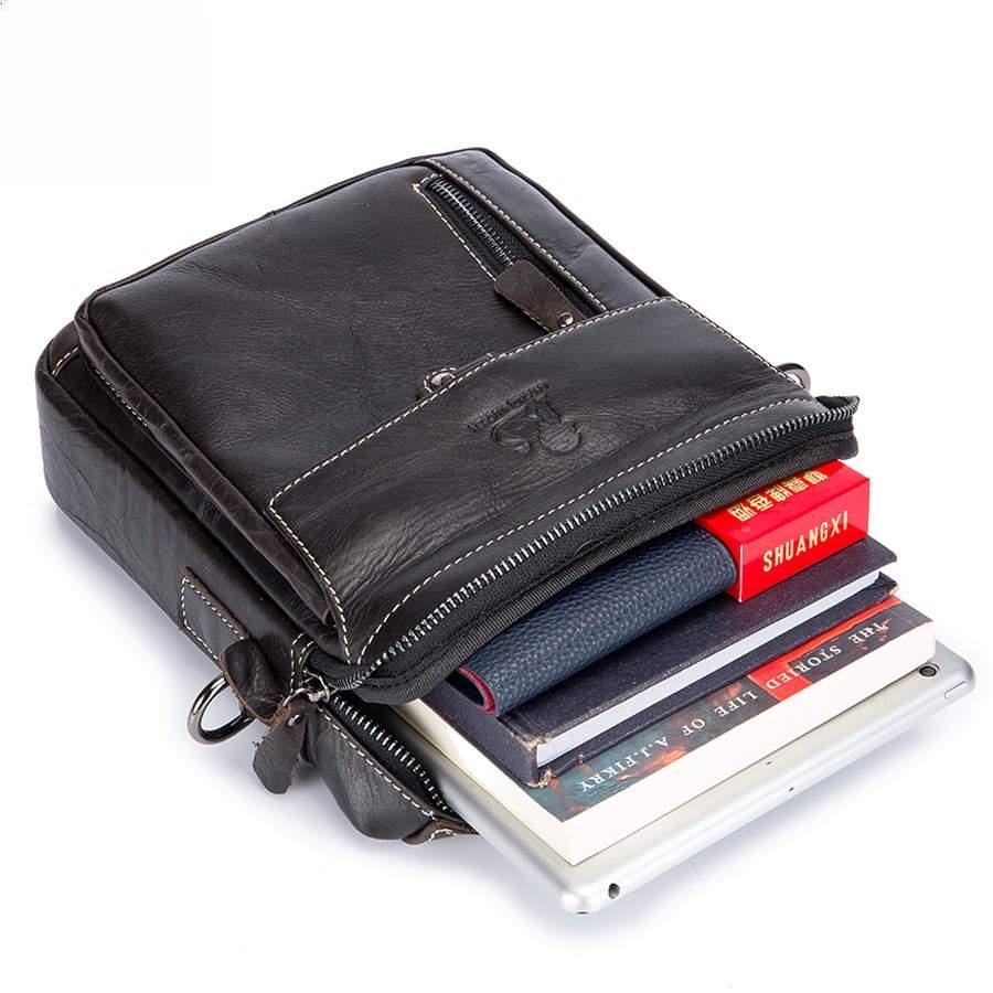Genuine Leather Handbag Men Messenger Bags Male Small Flap Shoulder Crossbody Bags