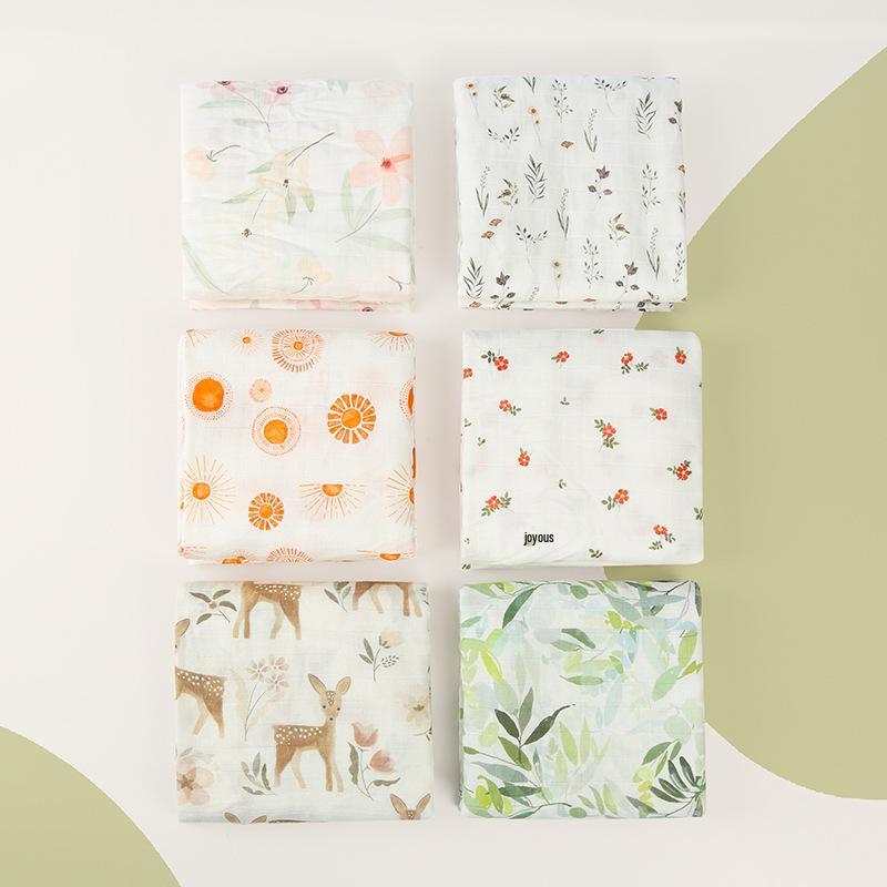 Newborn Double-Layer Bamboo Cotton Muslin Swaddle & Breathable Bath Towel