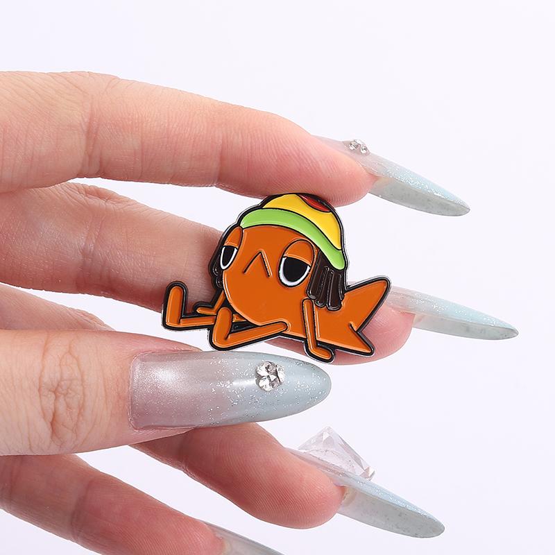 Niedliche Goldfisch-Cartoon-Emaille-Pins, personalisierte Steve-der-Fisch-Broschen, Anstecknadeln, Kleidung, Tierschmuck, Geschenk für Freunde
