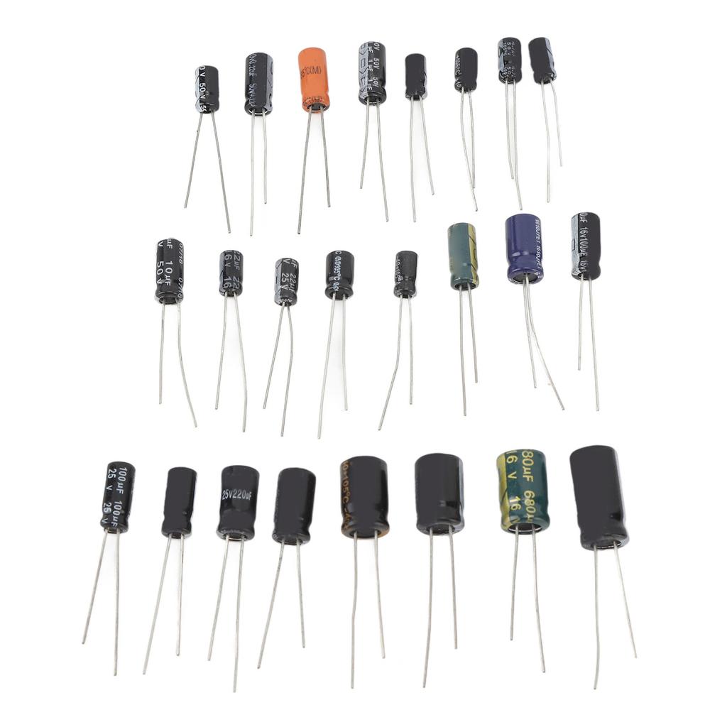 500Pcs Electrolytic Capacitor 0.1uF?1000uF 16V?50V 24 Values Aluminium Capacitor Assortment