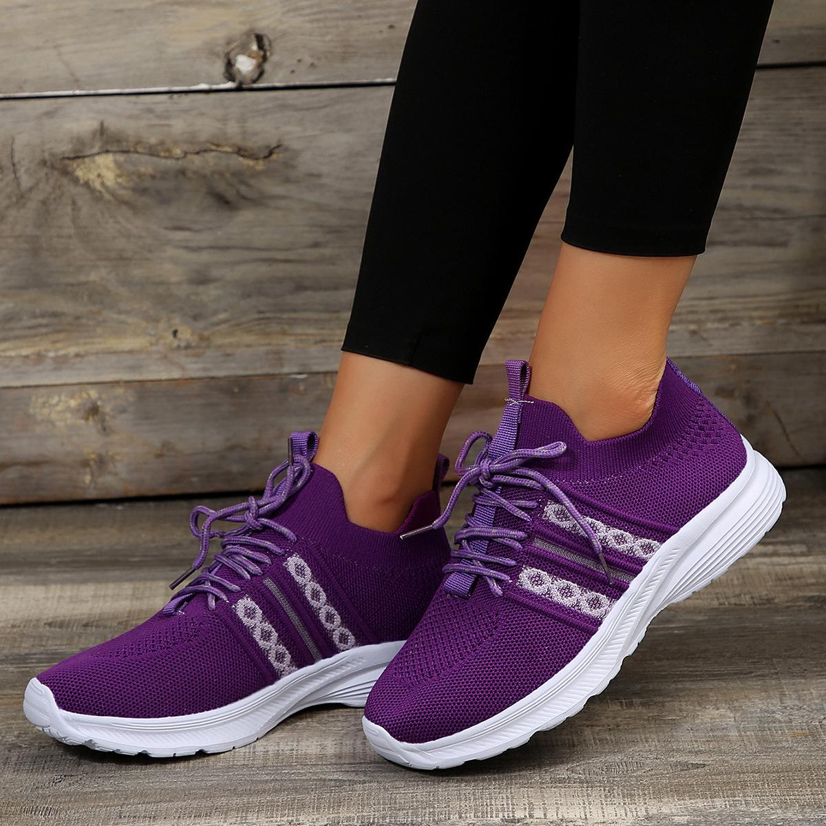 

Muffin platform foreign trade large size women s shoes 2025 summer new breathable comfortable fashion casual sports running shoes 43 фіолетовий