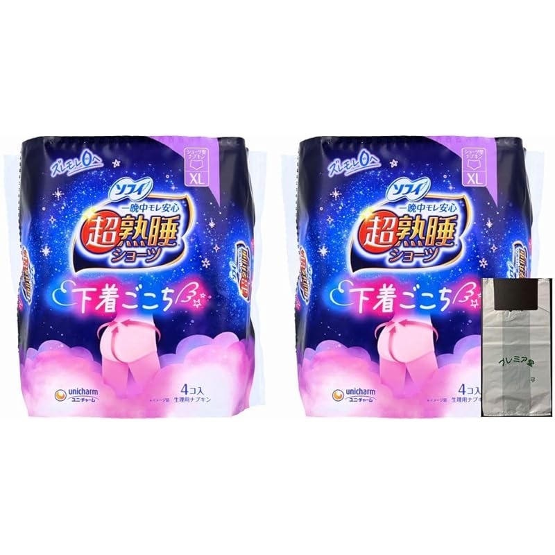 

[2 bags set] Sophie super deep sleep shorts shorts type napkin Especially for night use XL size 4 pieces x 2 bags Sanitary products Comes with