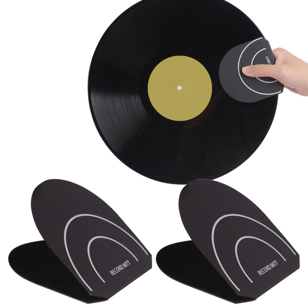 Record Mitt 2pcs Anti Static Record Cleaner Handler Protector Record Player Accessories for LP Handling and Avoiding