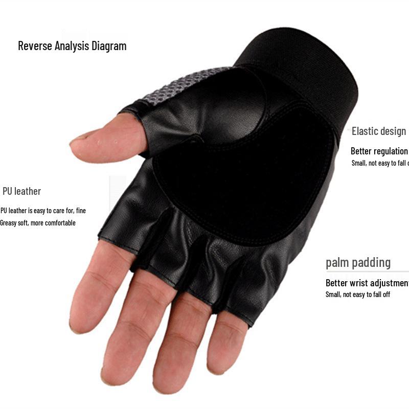 Men's Half-Finger Mountaineering & Cycling Gloves - Non-Slip, Breathable, Wrist Support, Wear-Resistant
