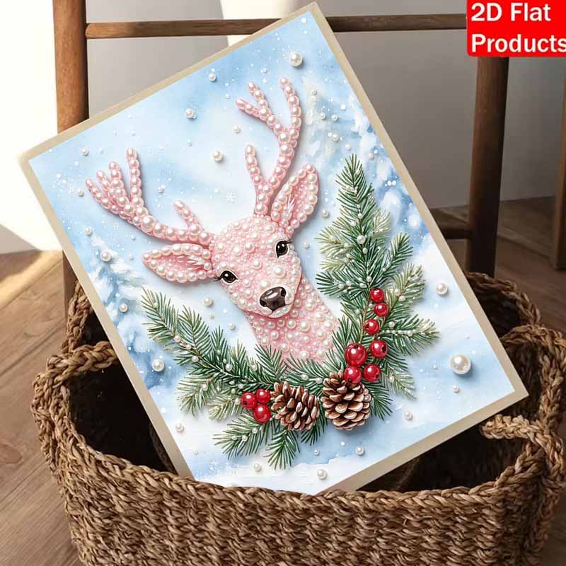 Christmas Reindeer Pearl Painting Kit Handmade DIY Home Decoration Painting