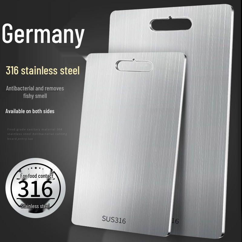 316 Stainless Steel Antibacterial Double-Sided Cutting & Kneading Board for Kitchen Countertops