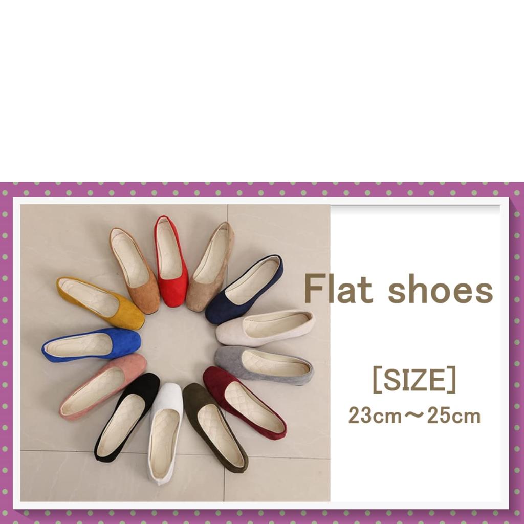 [1/2style] [Nibun no Ichi Style] Flat Shoes Pumps Ballet Low Heel Stylish Women's (Pink, measurement_24_point_0_centimeters)