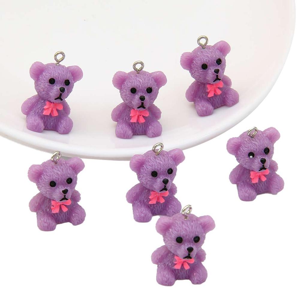 4 sztuk żywica Cartoon uciekają niedźwiedzie zawieszki Charms do tworzenia biżuterii naszyjniki ze zwierzętami kolczyki dokonywanie akcesoriów