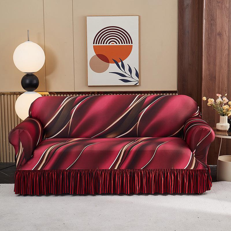 Light Luxury All-inclusive Elastic Sofa Cover Non-slip Four-season Universal Double Armrest Fabric Sofa Cover Protective Cover