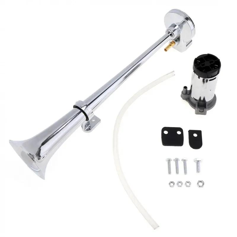 Universal 17inch Single Trumpet Car Air Horn 12V Compressor 150DB Super Loud Air Hose Car Horn Speaker for Truck Boat Motorcycle