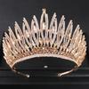 Goldfarbene Luxus-Kristall-Hochzeitstiara und Kronen Party Strass Abschlussball Braut Diadem Krone Tiara für Damen Braut Haarschmuck