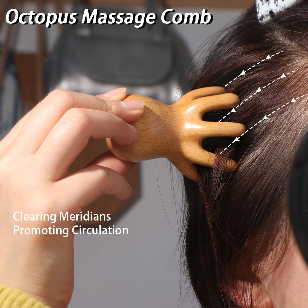 Meridian Dredging Massage Comb Acupoint Stick Scalp Massaging Hairbrush Hair Styling Tool Gift