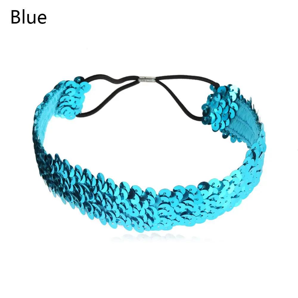 Costume Headwear Hair Accessories Sequin Headband Glitter Hairband Elastic Shiny Bow