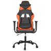 Gaming Chair Black and Orange Synthetic Leather