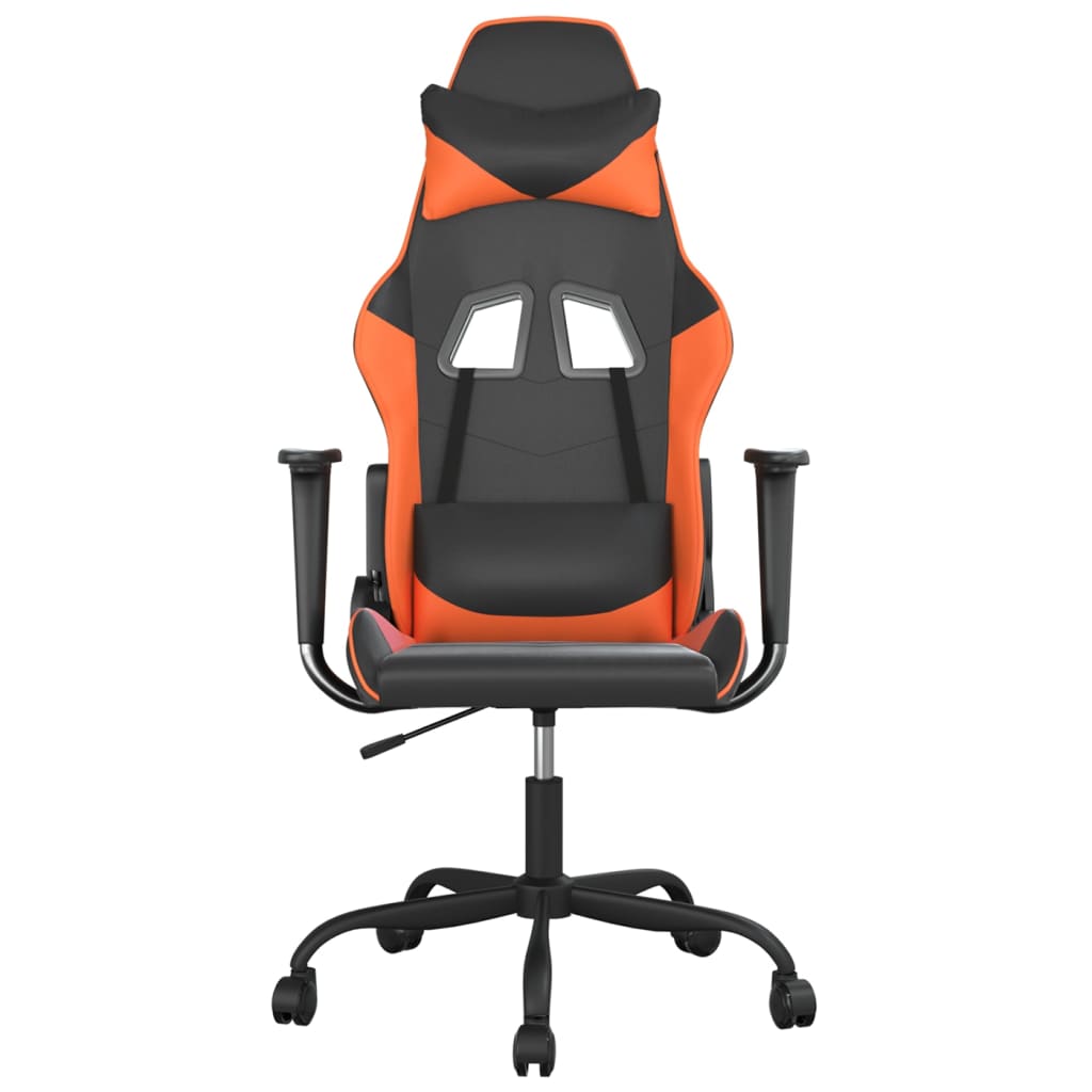 Gaming Chair Black and Orange Synthetic Leather
