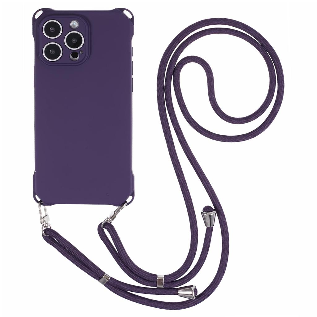 For iPhone 16 Pro Max Case Four Corner Anti Drop TPU Phone Cover with Hanging Rope