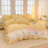 Lace Princess Wind Four-piece Set Washed Cotton Bed Sheet Quilt Cover Embroidered Small Fresh Bedding