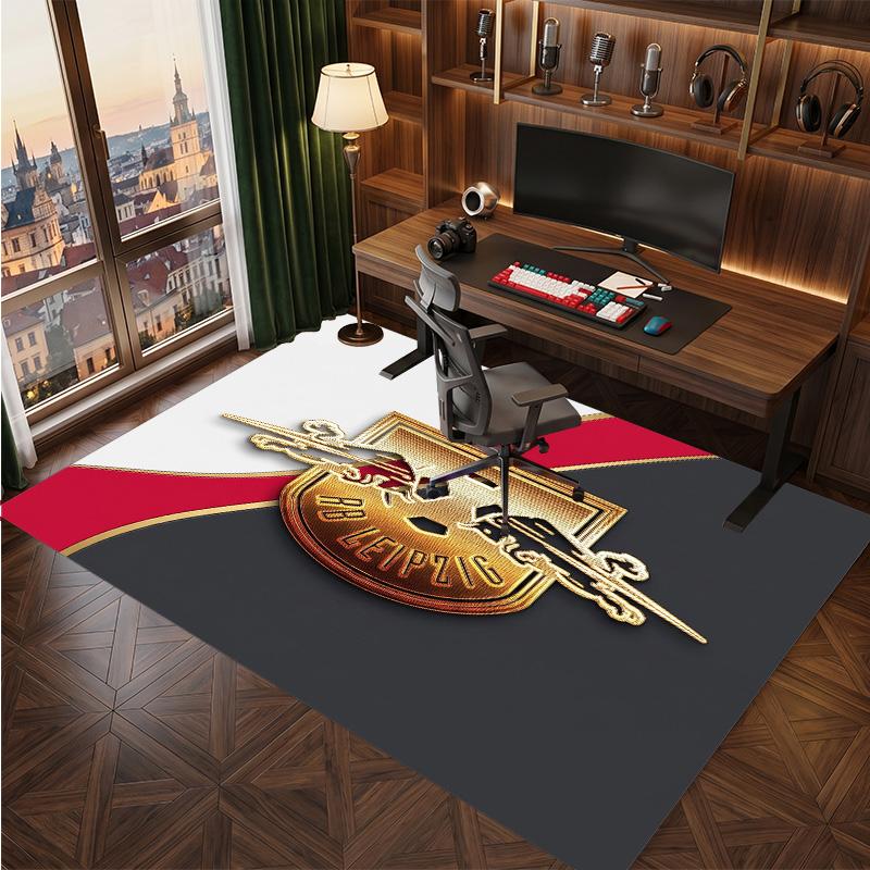 RB Leipzig Football Print Crystal Velvet Rug, Comfortable Water Absorbent Non Slip Indoor Floor Carpet