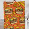 Cheeseburger Cucumber Cartoon Lightweight Flannel Throw Perfect Gift For Burger Lovers Fast Food Themed Blanket