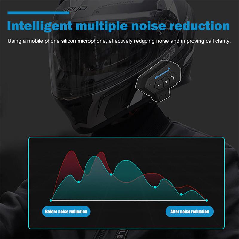 Zestaw słuchawkowy Bluetooth do kasku motocyklowego, bezprzewodowy zestaw głośnomówiący, stereofoniczny, wodoodporny, z głośnikiem do odtwarzania muzyki