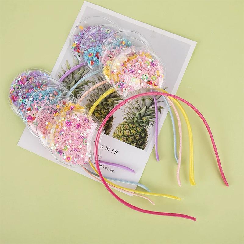 1PCS Cute Glitter Cat Ear Hair Bands for Girls Crown Colorful GirlsParty Headwear Kids Fashion Hair Accessories  FDr09