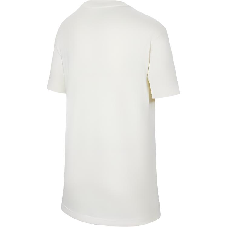 Nike Sportswear Logo Print Loose Fit Crew Neck Soft Comfortable Casual Sports Short Sleeve Kids Tops Sail HJ3961-133
