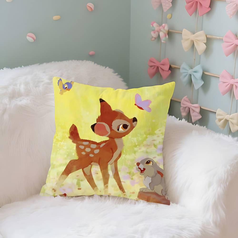 Classic Cartoon BBambiS Kawaii Throw Pillow Covers Pattern Cushion Cover Suitable For Sofa Bedroom Car Pillow Cover