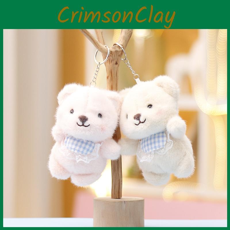 Charming In Bear Belly Wrap Plush Toy Lovable Fluffy Keychain Charm Bags For