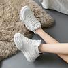 MCTIN Shoes for Women Winter Plush Chunky Sneakers Lace Up Casual Thick Soled Warm Shoes