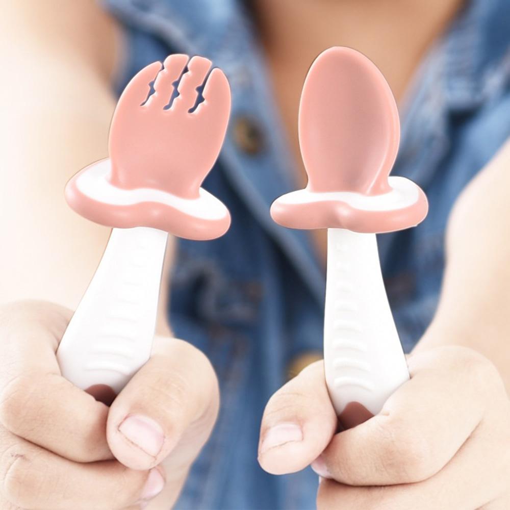 

Мягкая детская головка, обучающий набор детской посуды с короткой ручкой, детская посуда, набор ложек и вилок