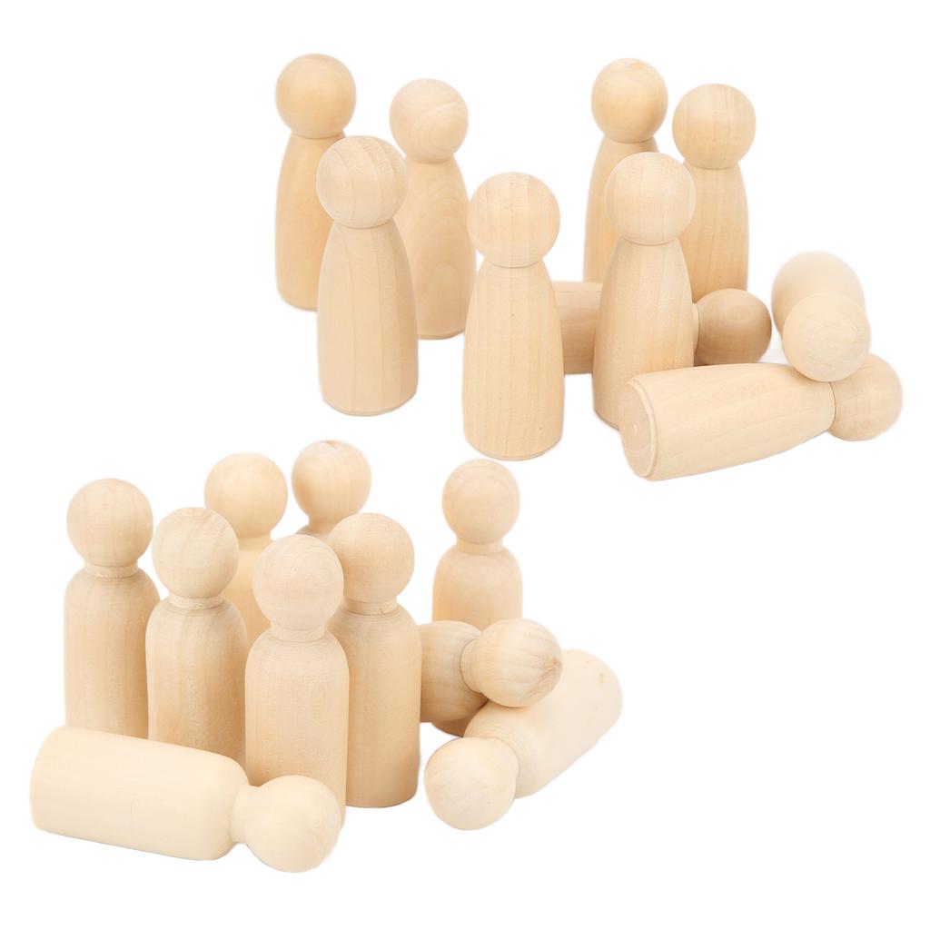 10 Pcs Wooden Peg Doll 75mm 3.0in Safe BurrFree Develop HandsOn Skills DIY Accessories for Decoratio