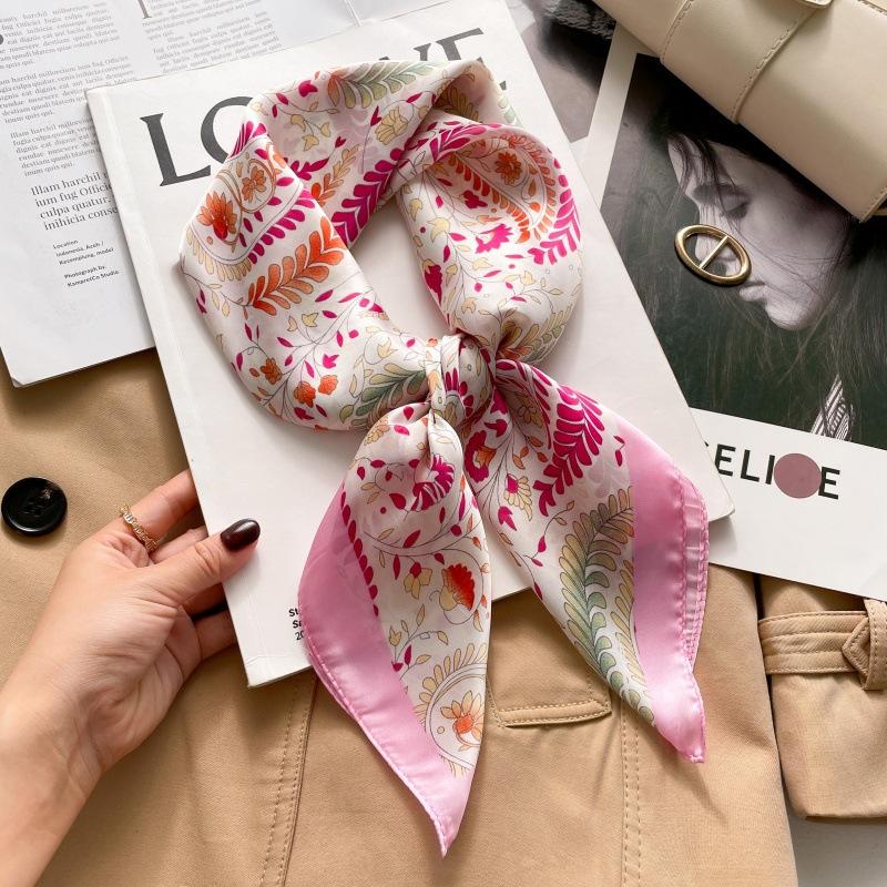 Silk scarf women's neck new scarf with coat 70 small square scarf scarf mother high-end scarf