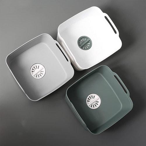 YOROXRG Silicone Square Washtub, Foldable, Large Capacity, for Sinks, Kitchen, and Outdoor Use (Green)