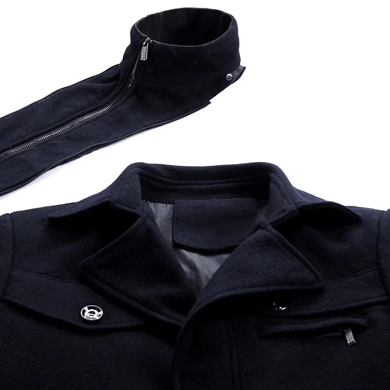 FiveFive Man Classic Fashion Trench Coat Jackets MaleLong Trench Slim Fit Overcoat Blends Fashion Woolen Warm Outerwear Windbreaker