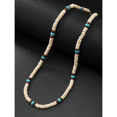 Fashion Cross-Border New Arrival Retro Men Coconut Shell Coconut Turquoise Necklace Men Surfing Holiday Necklace Clavicle