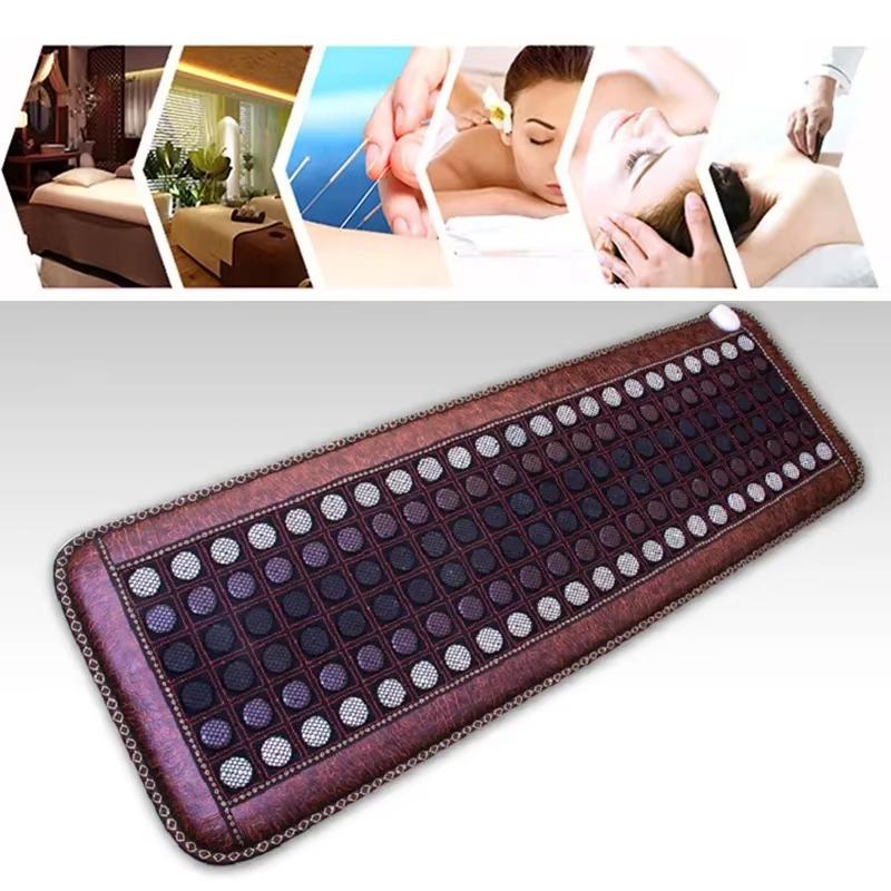 Full Body Therapeutic Bed Massage Pad - Tourmaline Anion Jade, PEMF, Mesh, Timer & Temp for Muscle Pain Relief