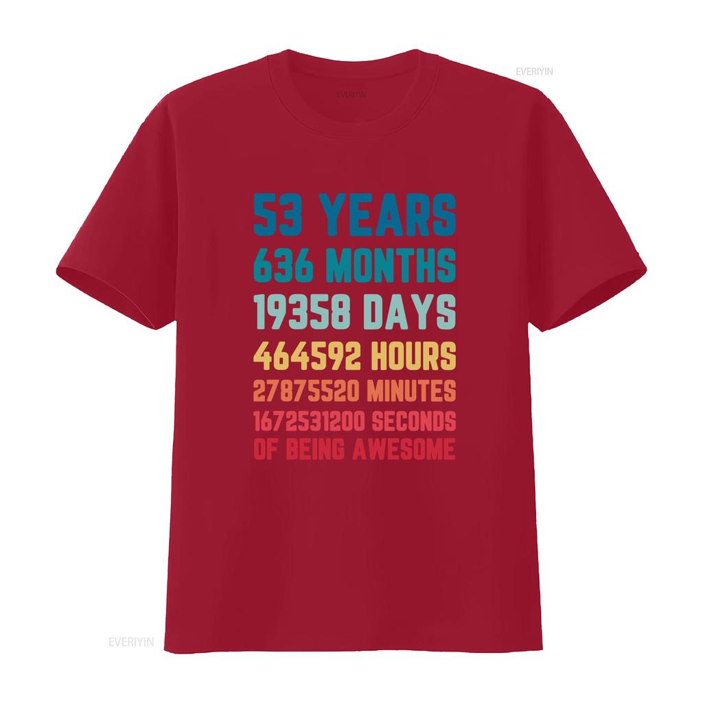 53 Jahre 636 Monate 19358 Tage Herren T-Shirt 100% Baumwolle 53. Geburtstag vintage gewaschen leicht lässig stilvoll Unisex