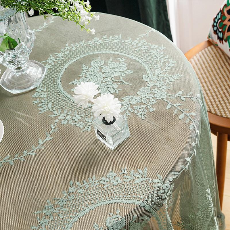 Countryside Lace Tablecloth with Lace, Living Room, Coffee Table, Dining Table Decoration Tablecloth