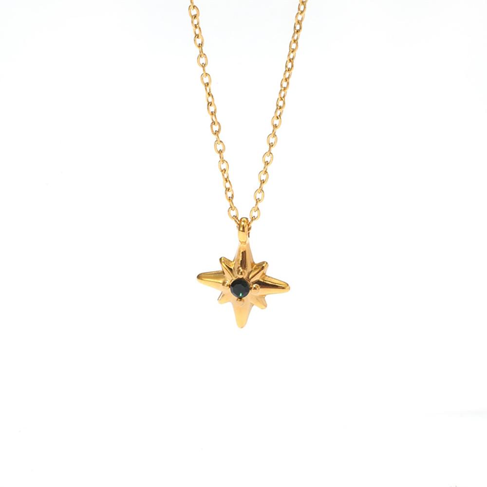 

Fashion Stainless Steel Thin Chain Necklace for Women Gold Plated Star Sun Ray Punk Pendant Necklace Bohemian Jewelry