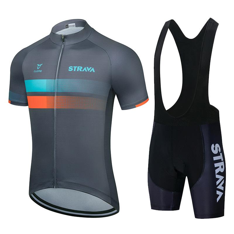 STRAVA Cycling Suit Short-sleeved Suit Men's Cycling Suit Summer Thin Breathable Cycling Clothing