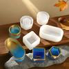 Round Candle Mold Flexible Square Candle Mold Oval Storage Box Mold White For Resin Casting Arts And Crafts Candle Making