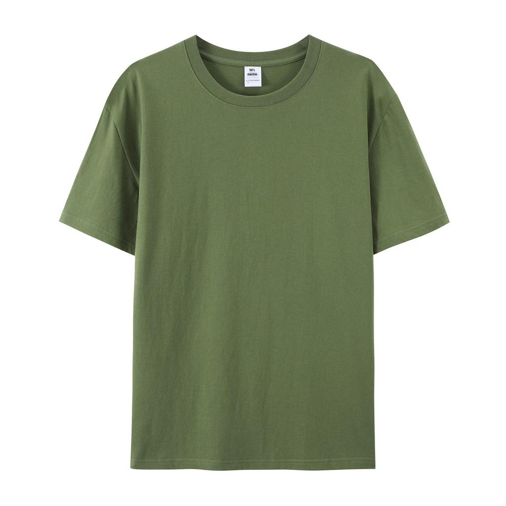 Unisex 180g Combed Cotton Crew Neck T-Shirt: Loose Fit, Solid Color, Short Sleeve, Print-Ready.