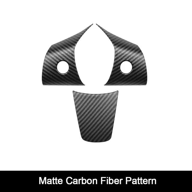 Steering Wheel Trim Cover For Tesla Model 3/Y Interior Accessories Compatible With Tesla Model 3 Model Y Carbon Fiber Pattern