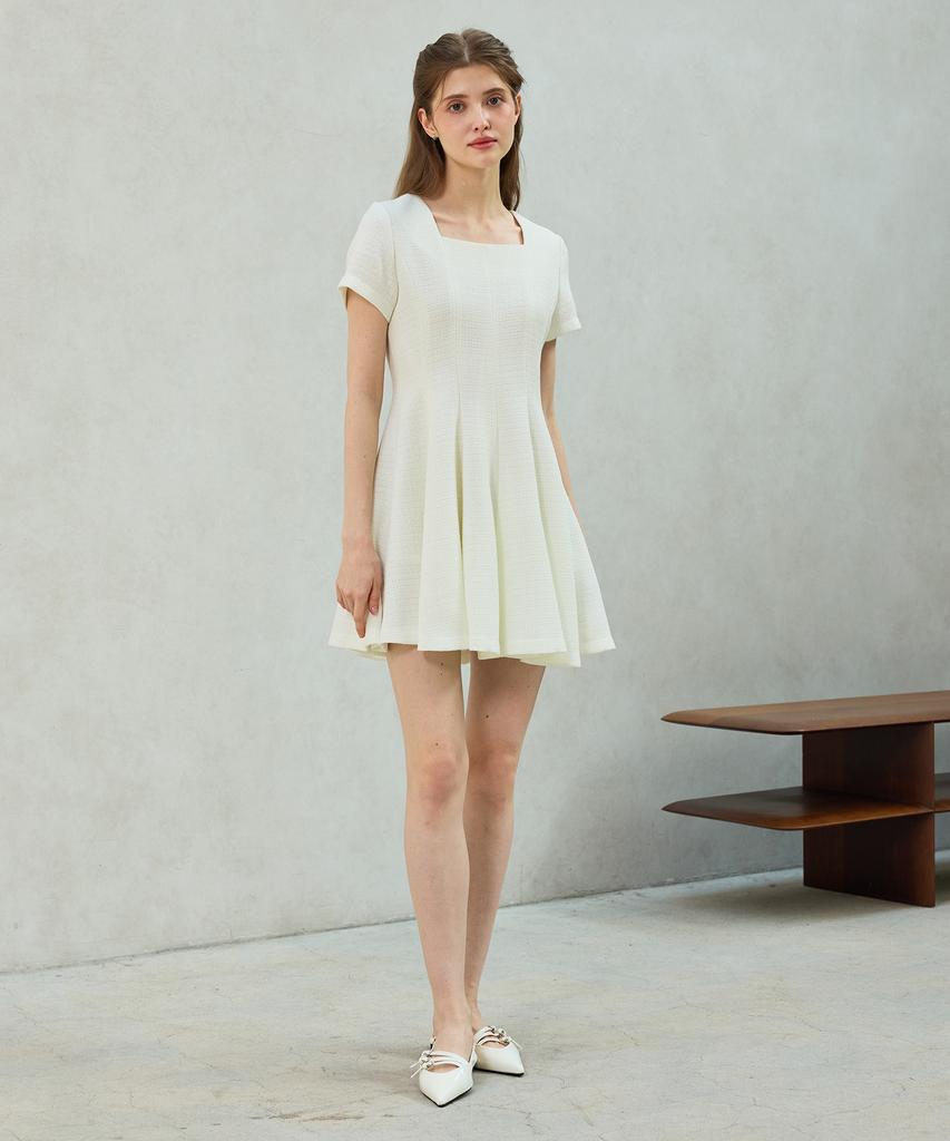 Alikim Lani Tweed Dress / White