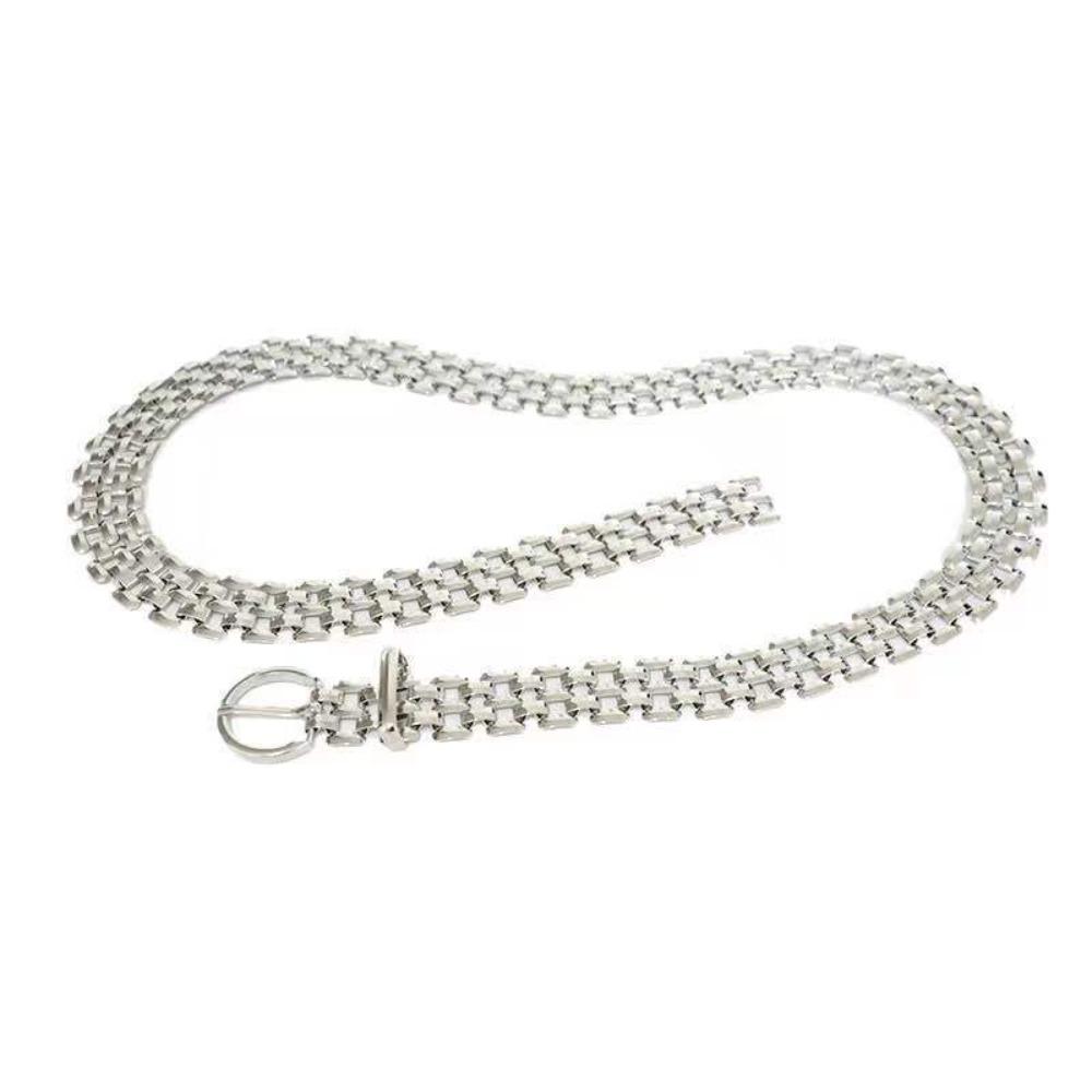 

Золотой Серебряный Цепочный Пояс на Талию Роскошный Дизайн Плетеный Цепочный Пояс Ретро Пряжка-Булавка Пояс Подарки серебряный